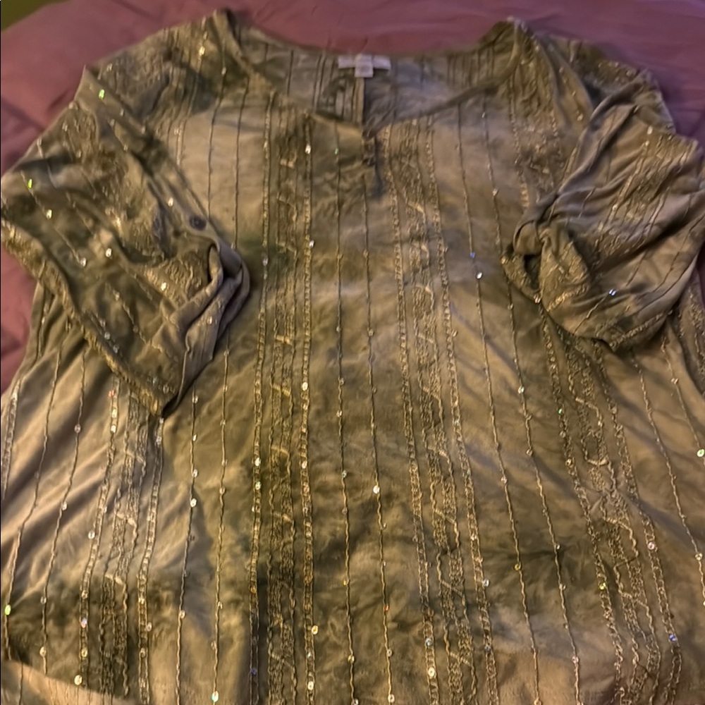 Dressbarn Black Sequin Blouse